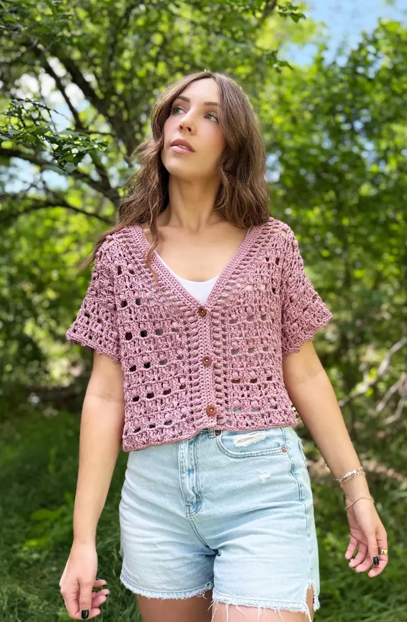 Crochet Kit - Boxy Blooms Cardigan 2