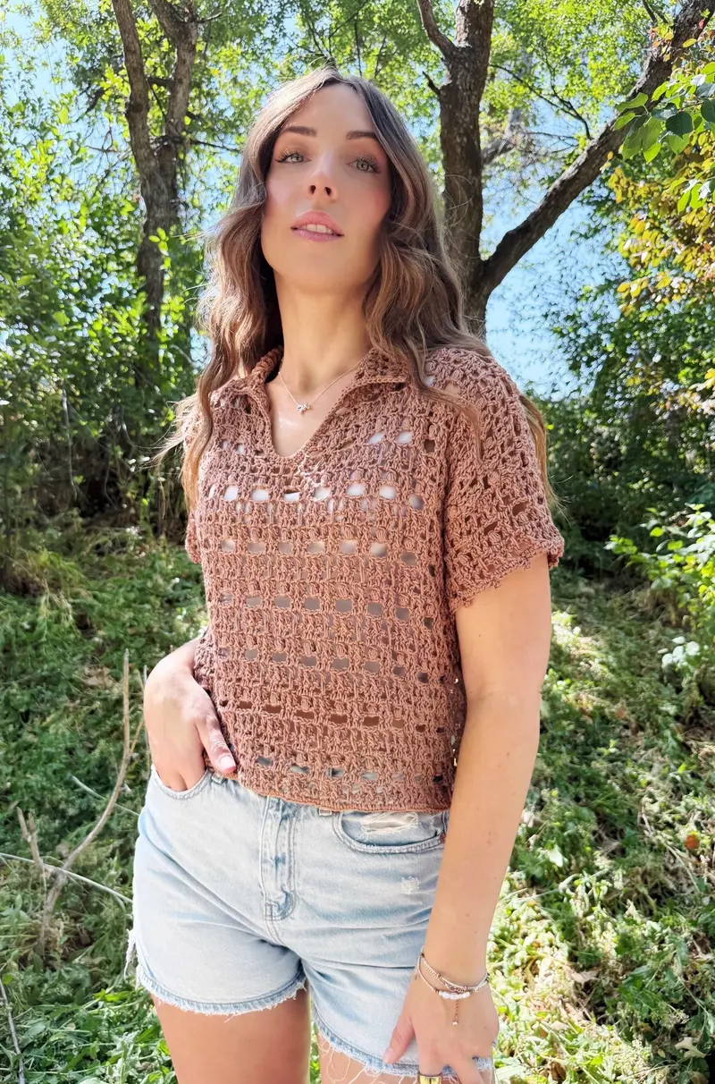 Crochet Kit - Boxy Blooms Pullover 1