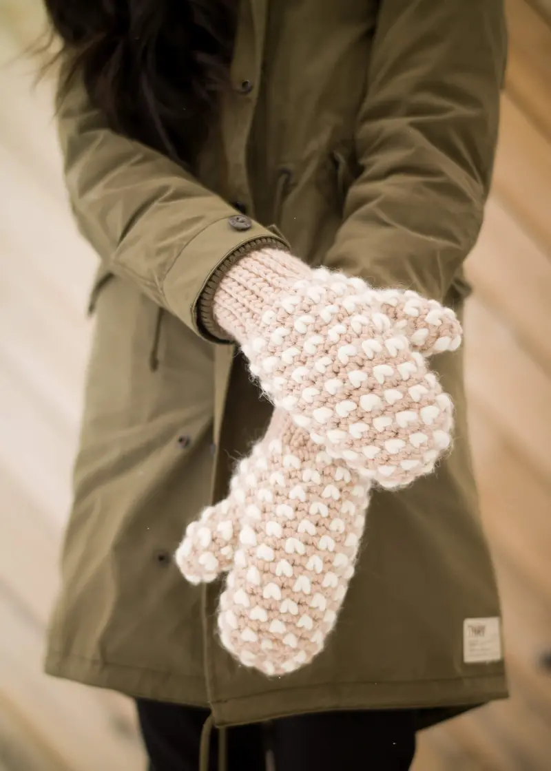 Crochet Kit - Bulky Crochet Thrummed Mittens 2