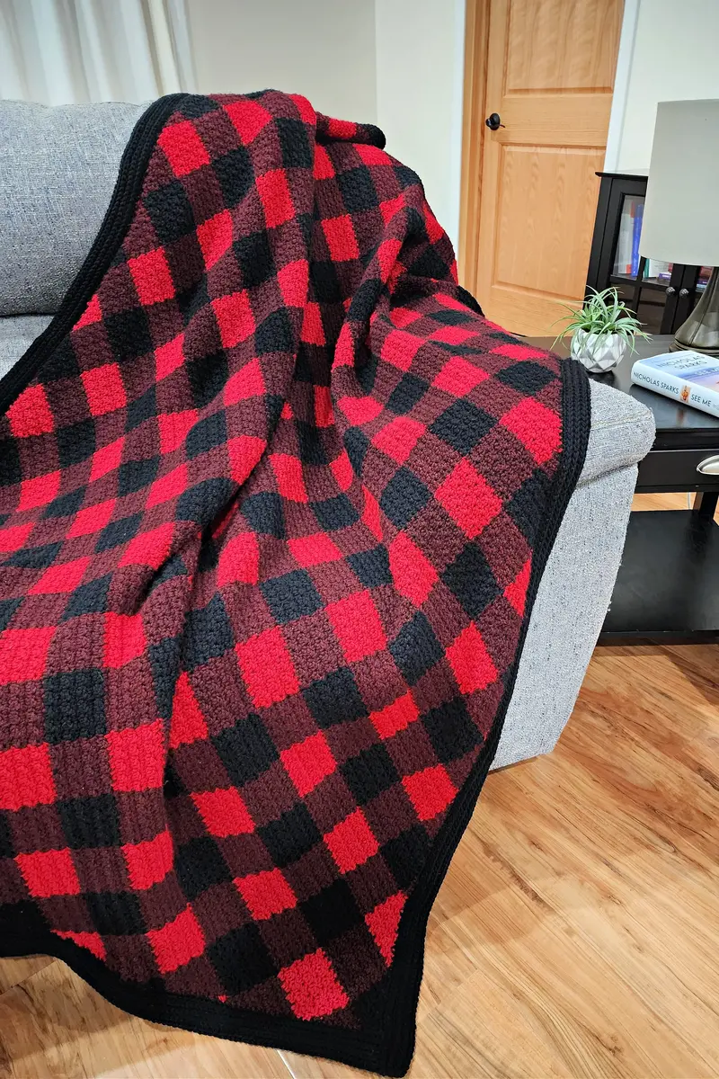 Crochet Kit - C2c Buffalo Plaid Blanket 1