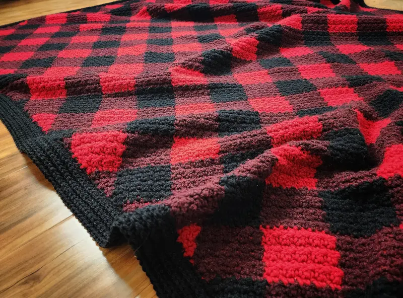 Crochet Kit - C2c Buffalo Plaid Blanket 2