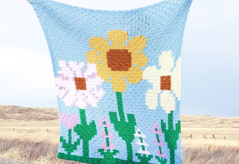 Crochet Kit - C2c Flower Fields Blanket 1