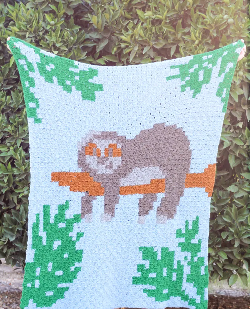 Crochet Kit -  C2c Sloth Blanket 1