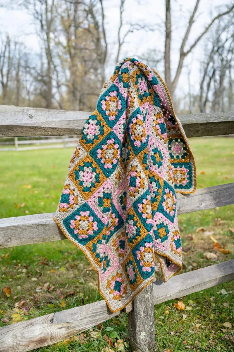 Crochet Kit -  Calm Colors Granny Afghan 1