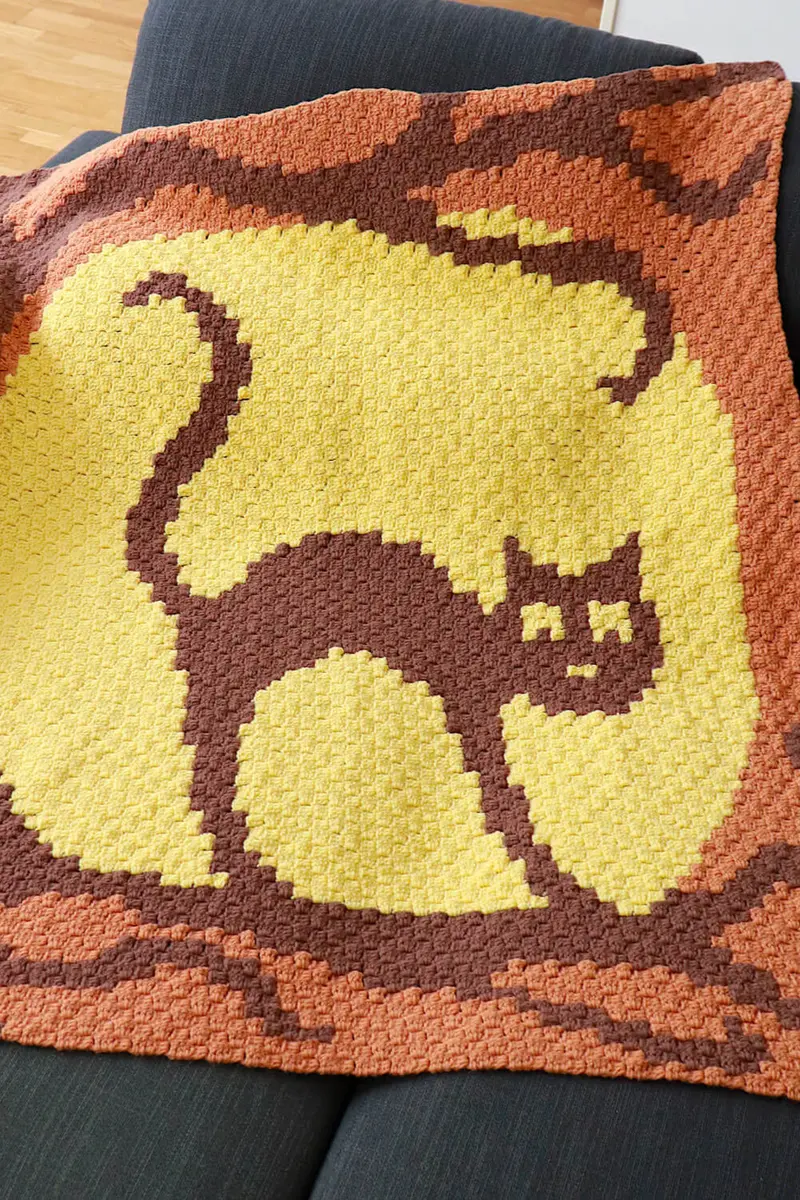 Crochet Kit - Cat Moon Rising Blanket 1