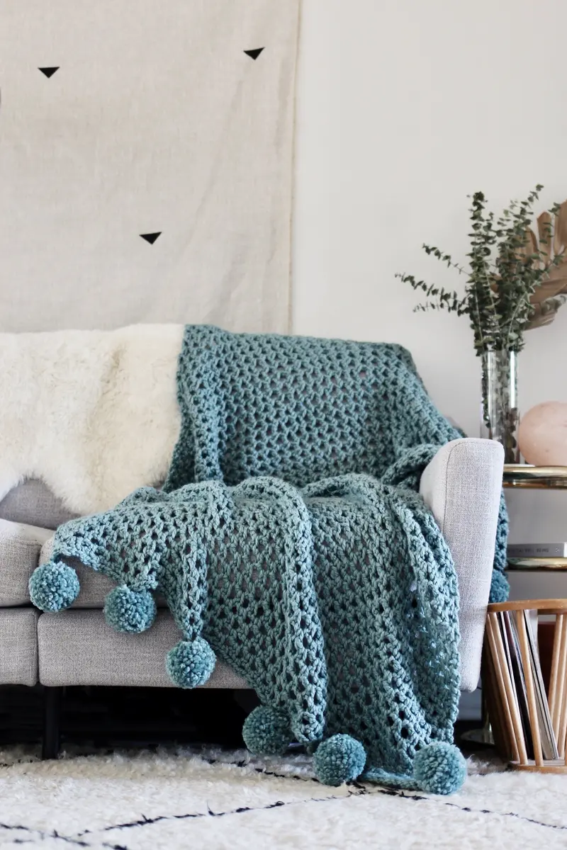 Crochet Kit - Celestial Poms Throw 2
