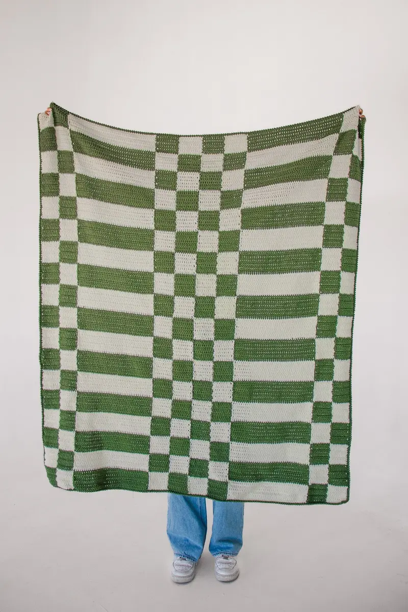 Crochet Kit - Checks And Stripes Throw 2