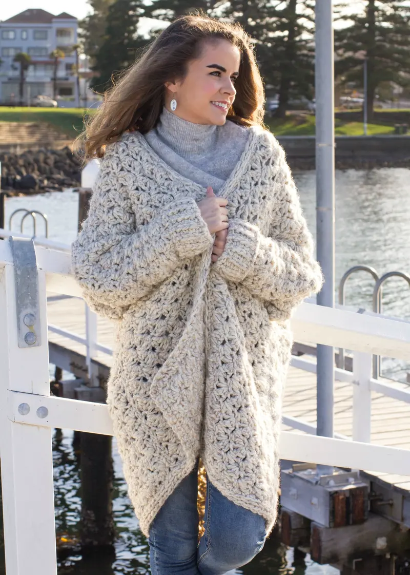 Crochet Kit - Coastal Fog Cardigan 2