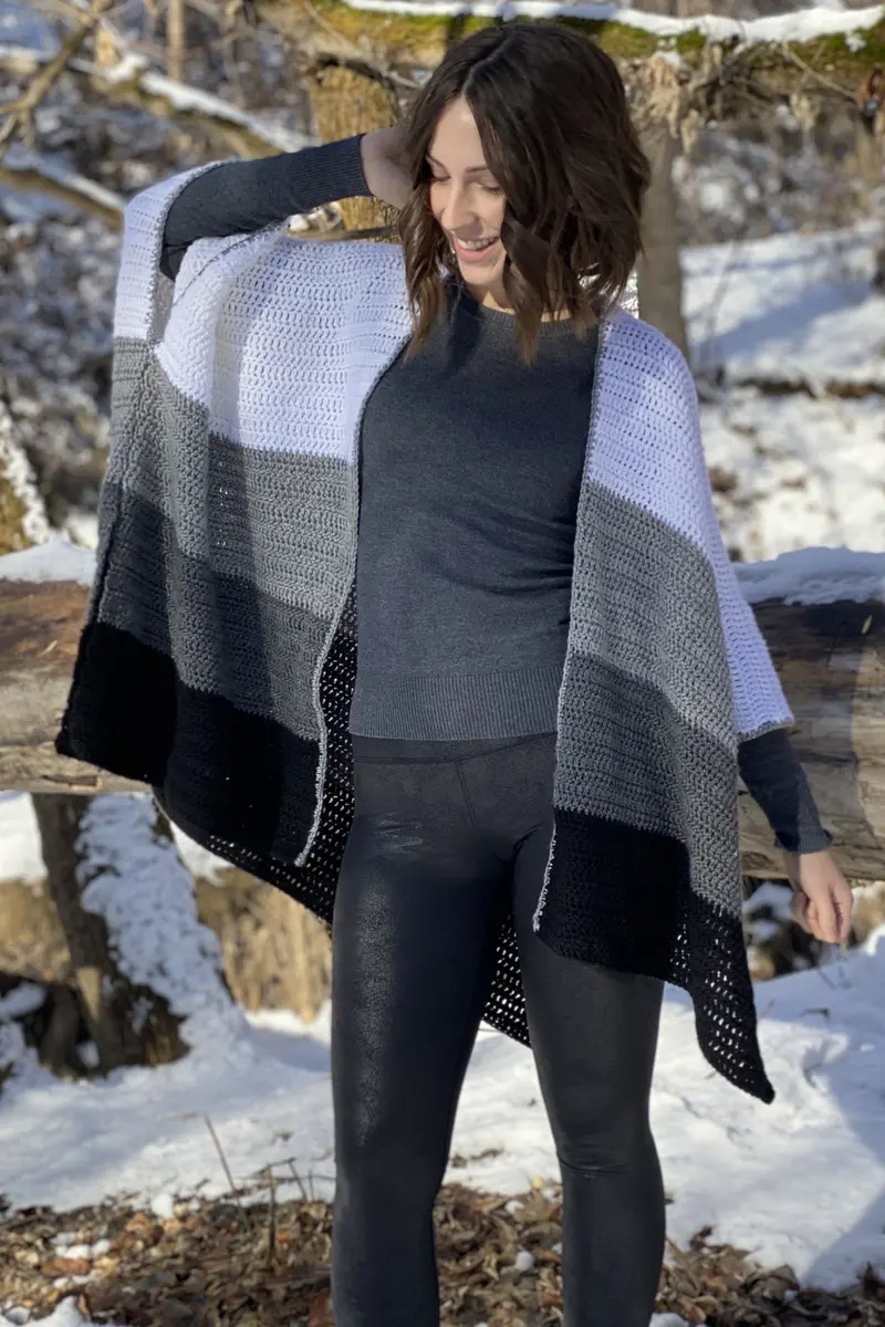 Crochet Kit - Color Block Cape 1