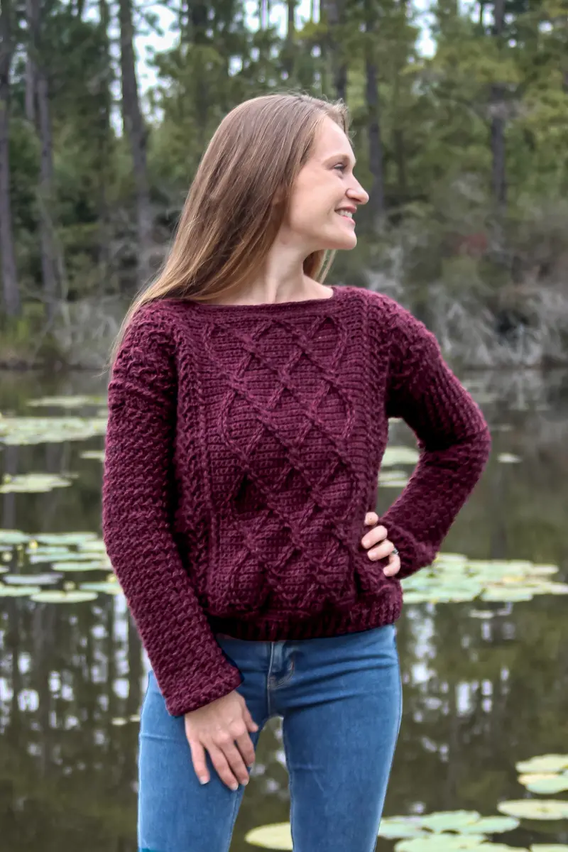Crochet Kit - Cozy Cabled Sweater 1