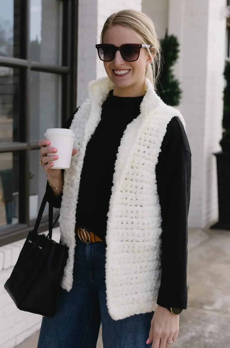 Crochet Kit - Cozy Collared Vest 1