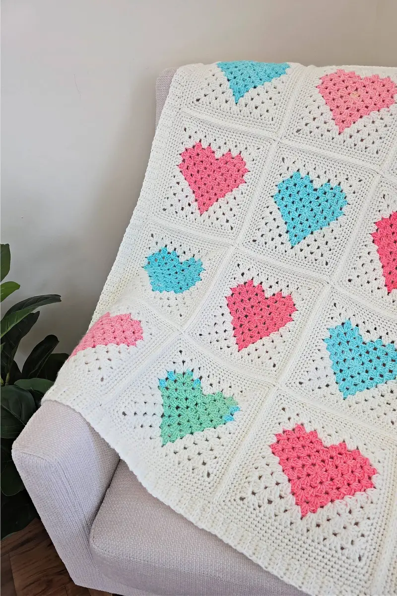 Crochet Kit - Crochet Heart Quilt 1