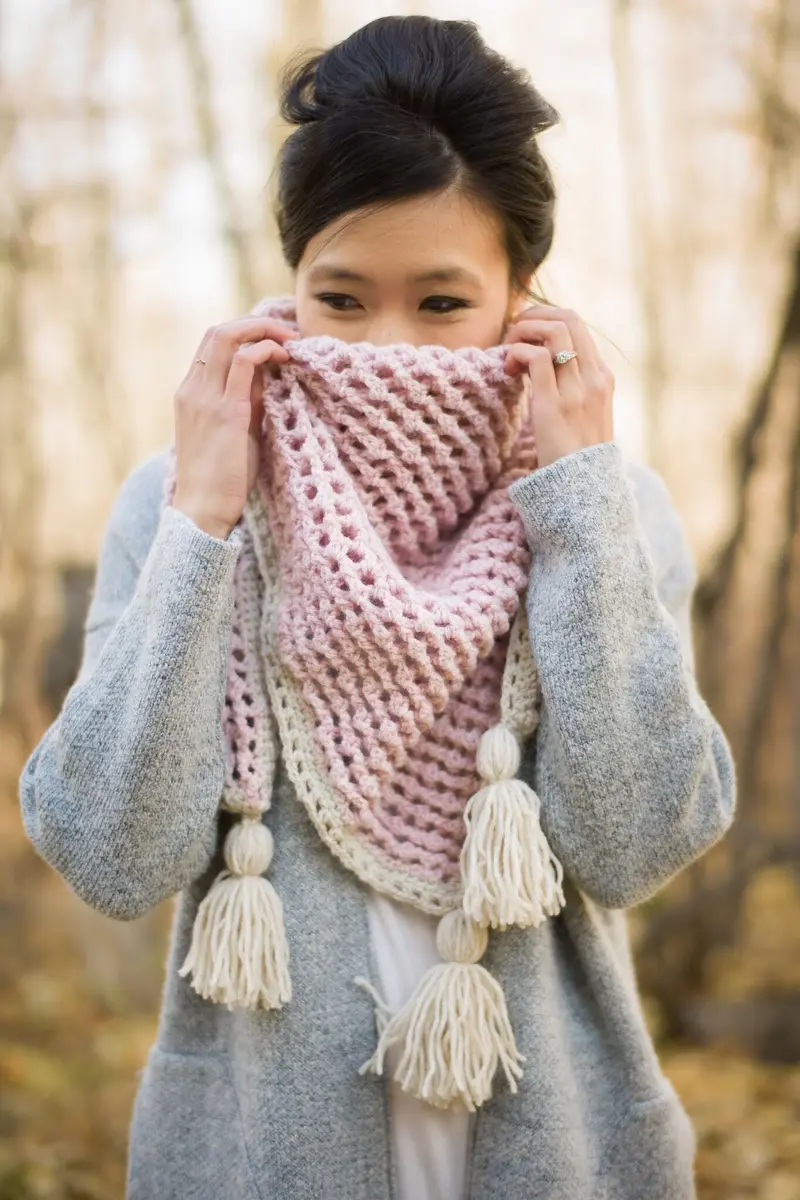 Crochet Kit - Crosswinds Triangle Scarf 2