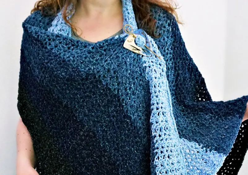 Crochet Kit - Denim Ombre Wrap 1
