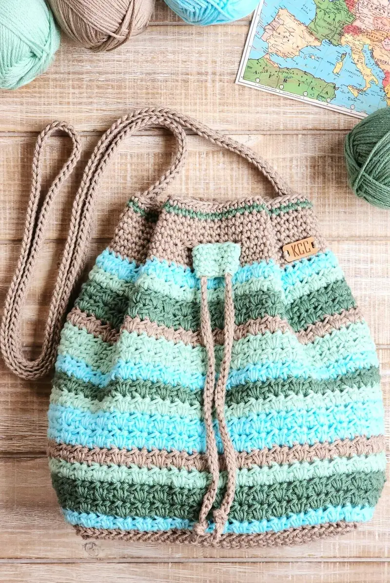 Crochet Kit - Destination Drawstring Bag 1
