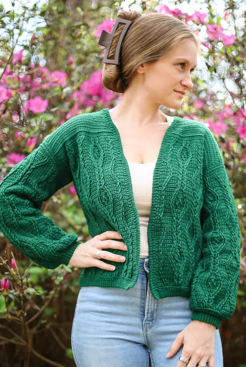Crochet Kit - Diamond Trellis Heirloom Cardigan 1
