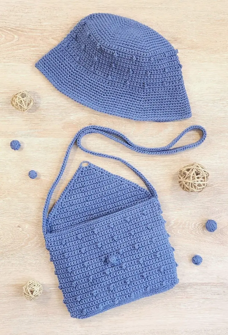 Crochet Kit - Dotty Bucket Hat & Crossbody Bag 1