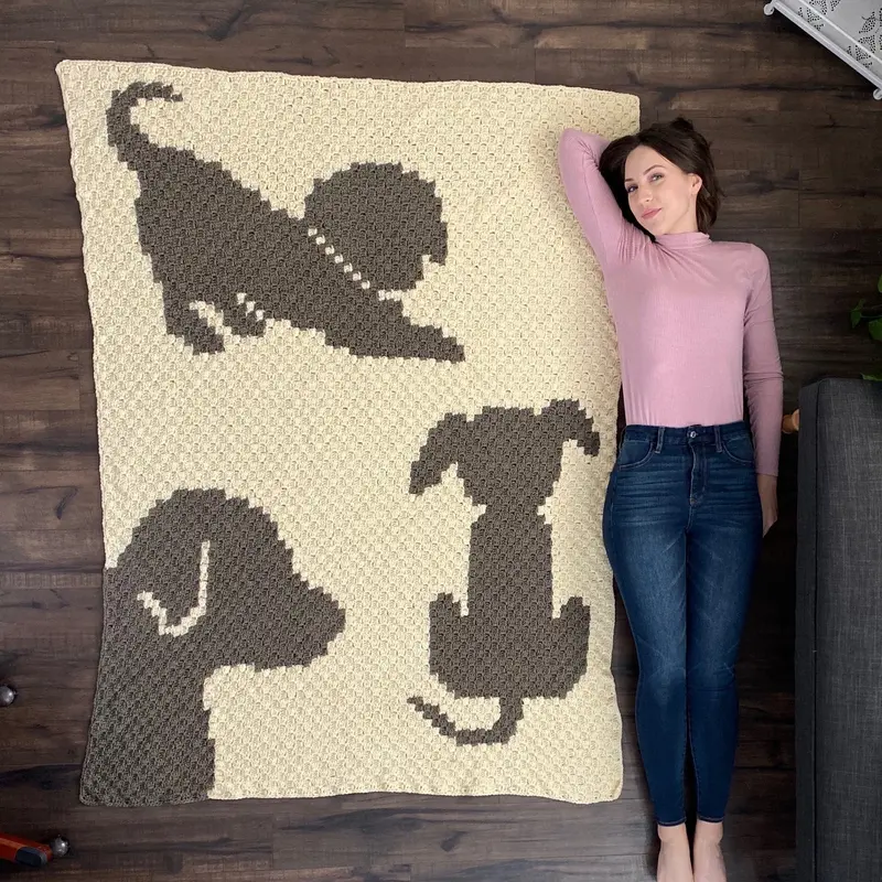 Crochet Kit - Draped In Dogs Afghan 2
