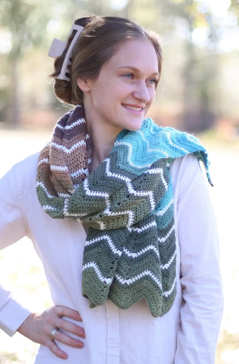 Crochet Kit - Easy Chevron Wrap 1