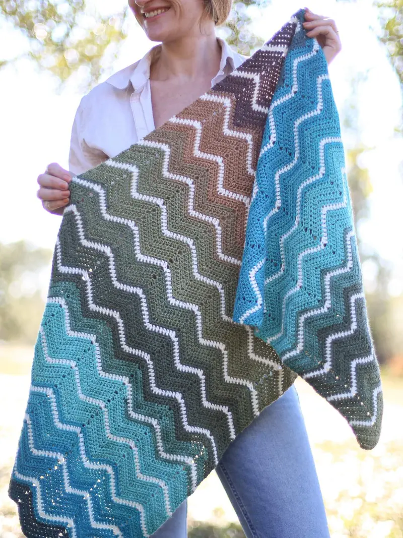 Crochet Kit - Easy Chevron Wrap 2