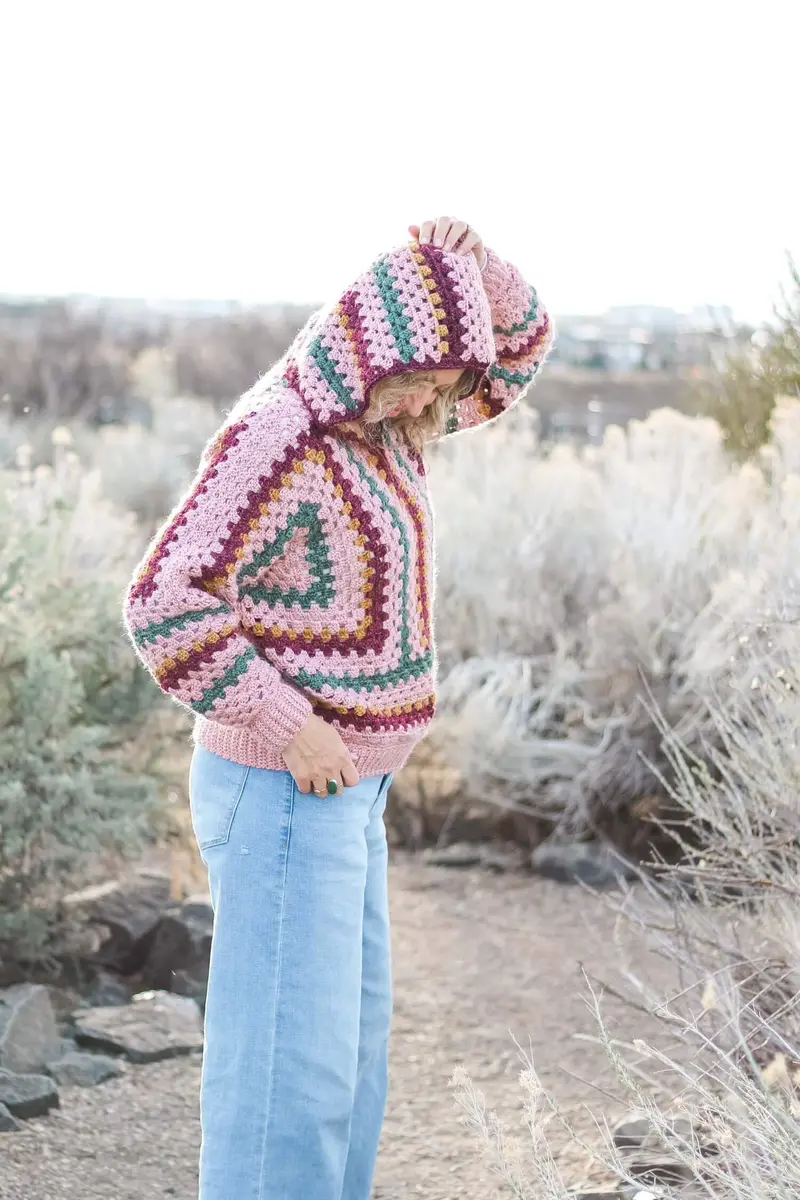 Crochet Kit - Ember Hexagon Hoodie 1
