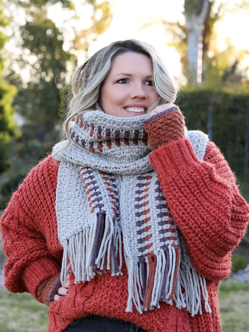 Crochet Kit - Embers Scarf Set 1