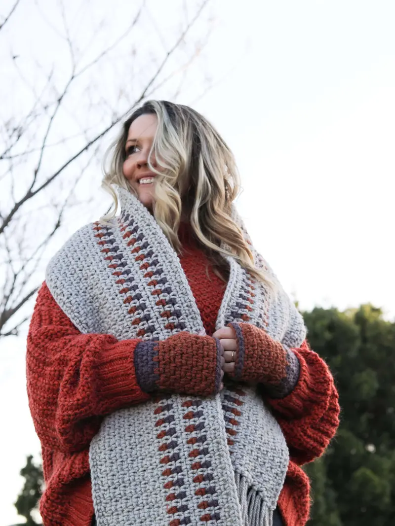 Crochet Kit - Embers Scarf Set 2