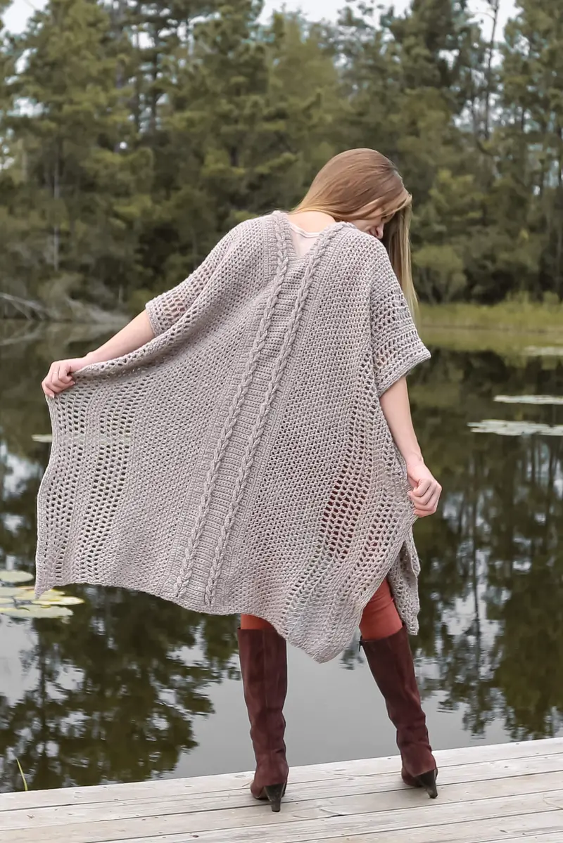 Crochet Kit - Faux Cable Ruana 1