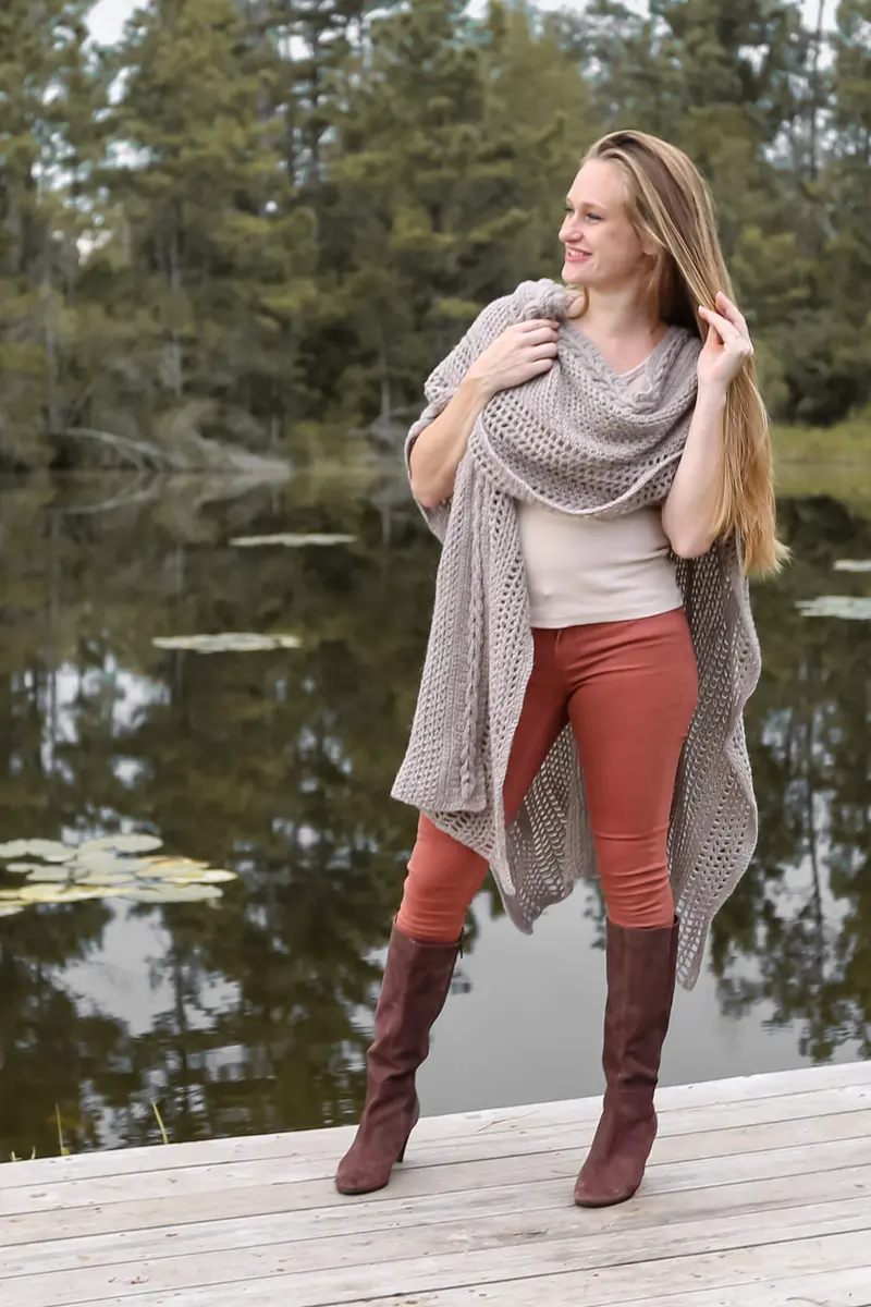 Crochet Kit - Faux Cable Ruana 2
