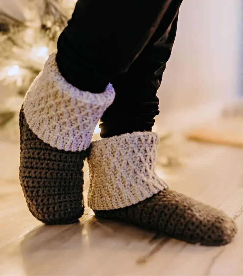 Crochet Kit - Fireside Crochet Slipper Boots 1