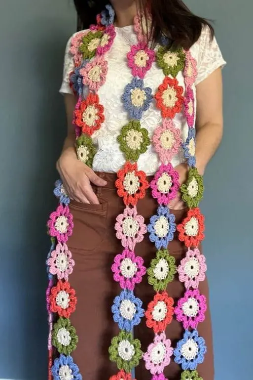 Crochet Kit - Flower Power Scarf 1