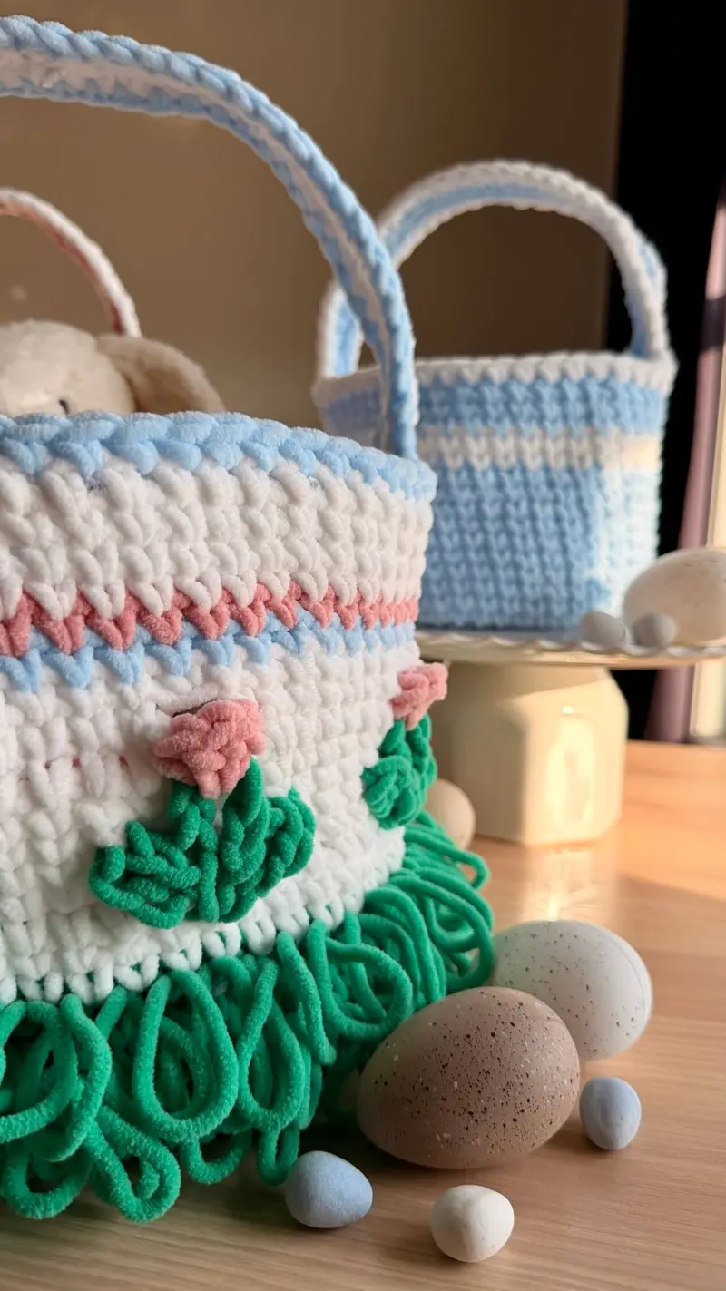 Crochet Kit - Flowers Easter Baskets 2