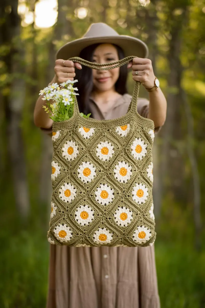 Crochet Kit - Garden Days Daisy Bag 1