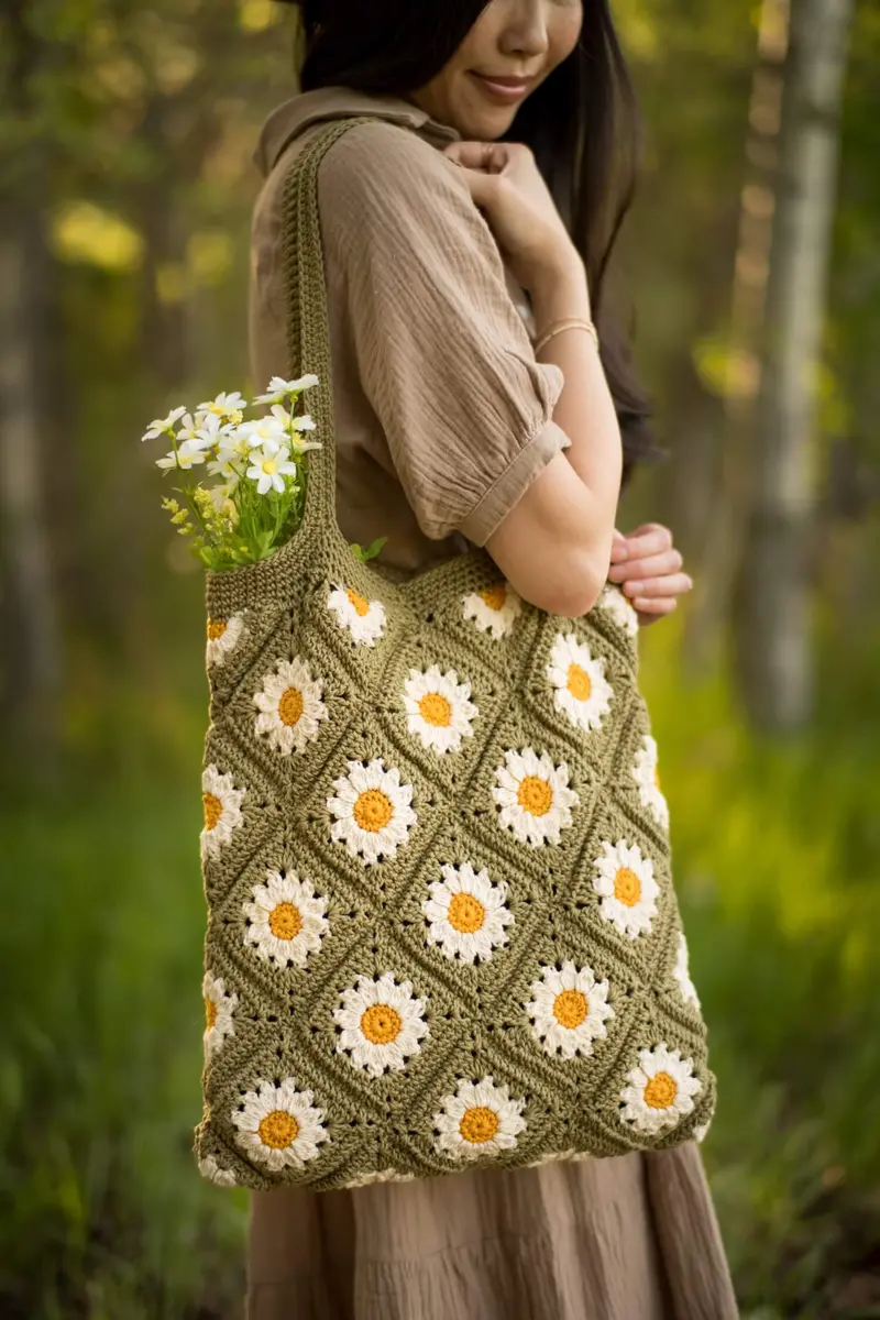 Crochet Kit - Garden Days Daisy Bag 2