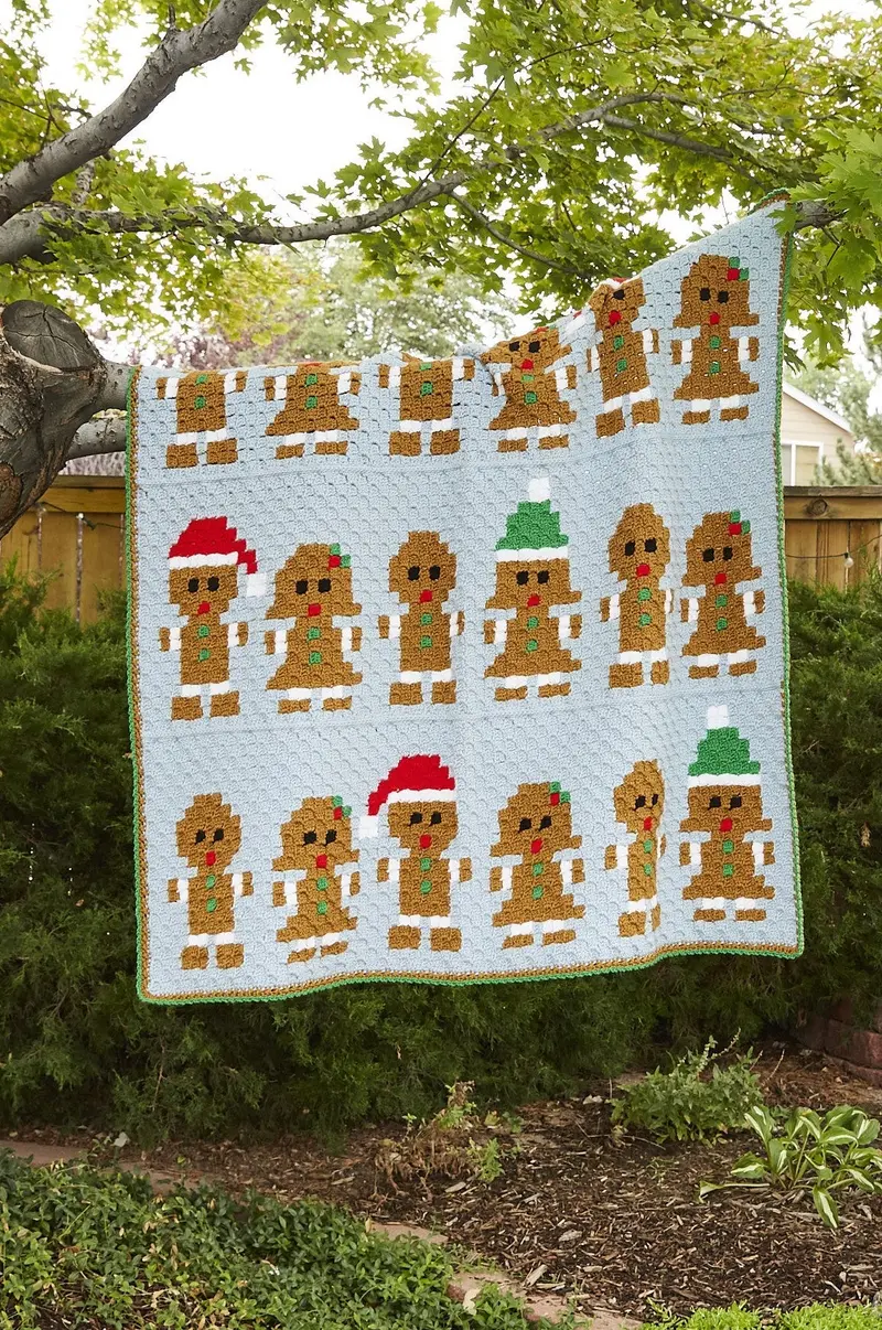 Crochet Kit - Gingerbread Parade Throw 1