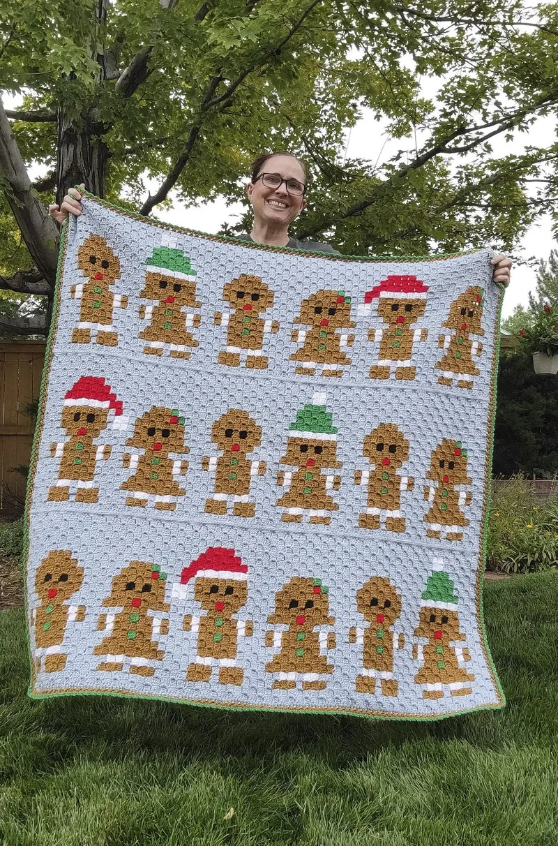 Crochet Kit - Gingerbread Parade Throw 2