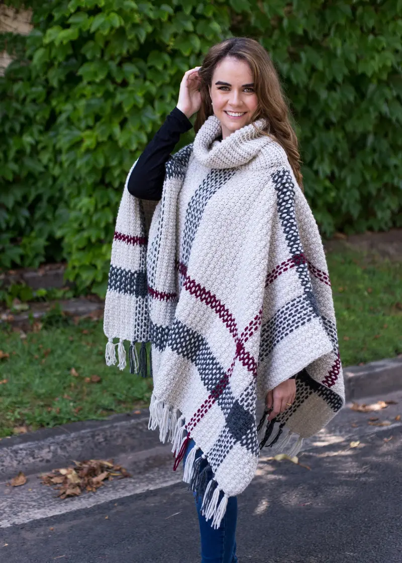 Crochet Kit - Glencoe Tartan Poncho 2