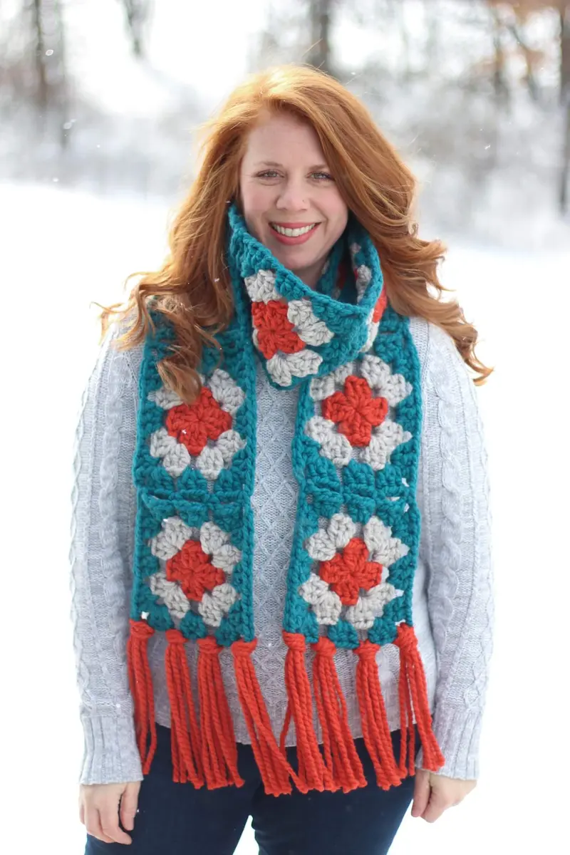 Crochet Kit - Golden Hour Granny Scarf 1