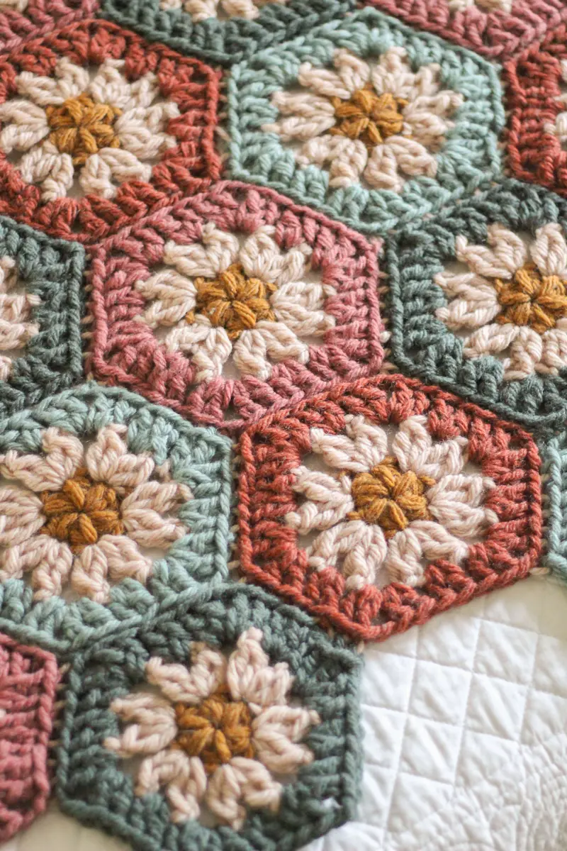 Crochet Kit - Harvest Hexi Quilt 2