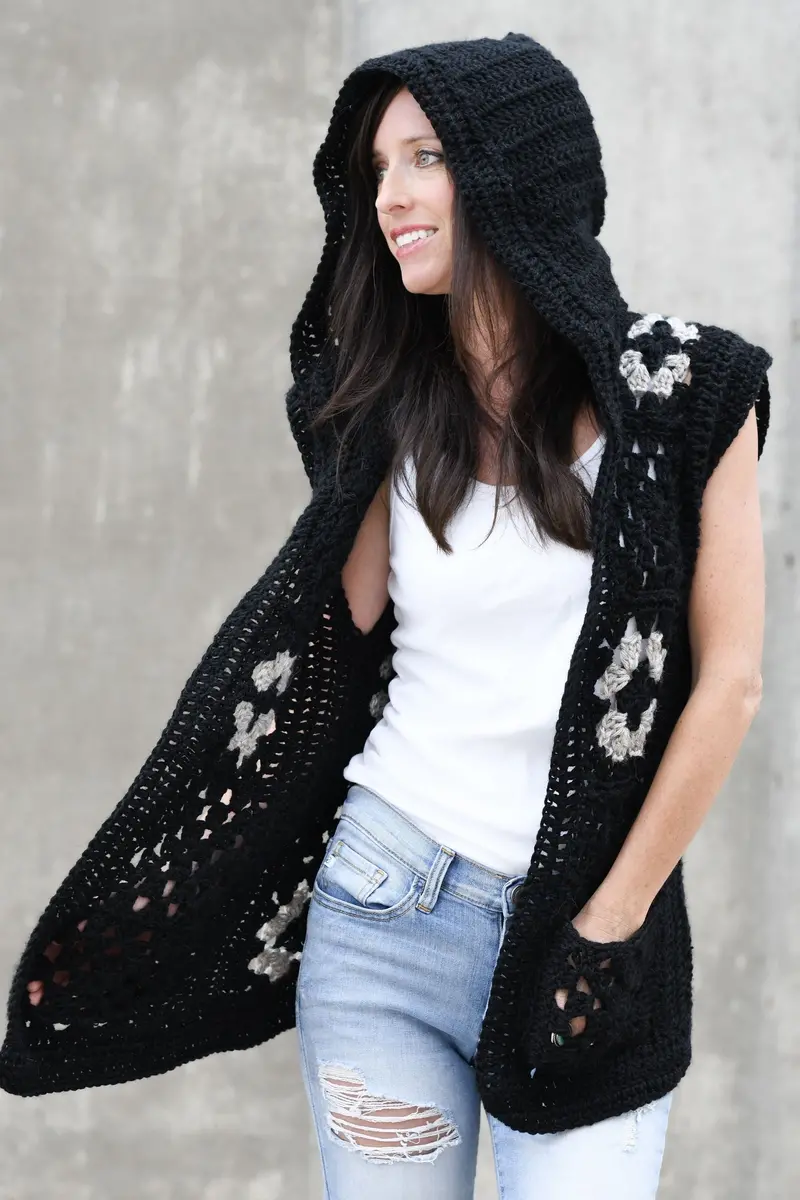 Crochet Kit - Hooded Granny Vest 1