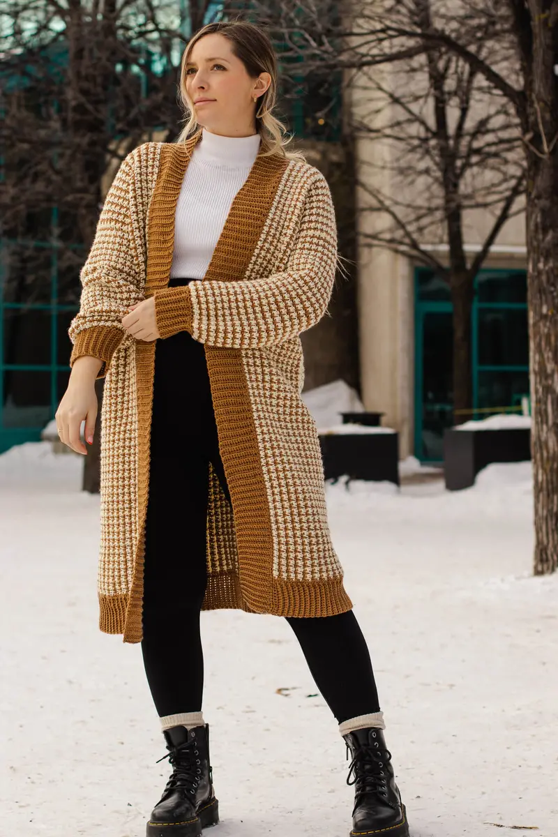Crochet Kit - Houndstooth Coatigan 1