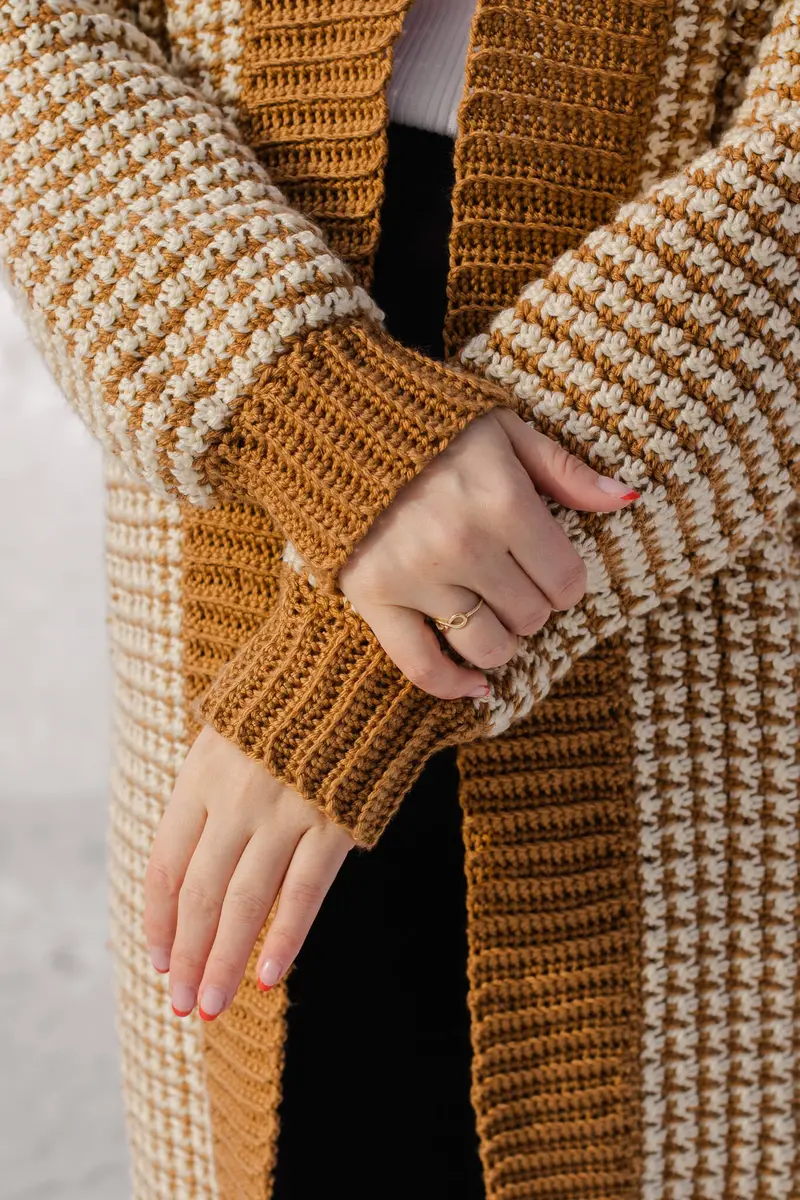Crochet Kit - Houndstooth Coatigan 2