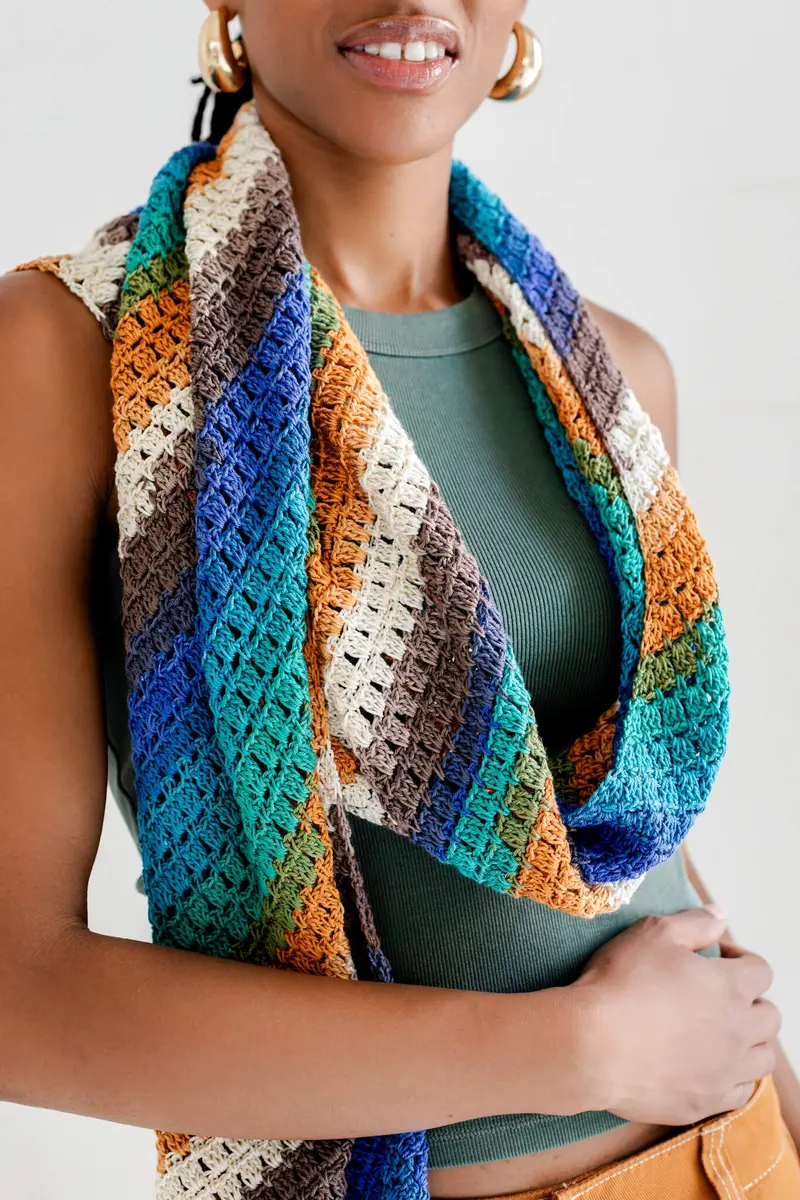 Crochet Kit - Kelli Bias Scarf 1