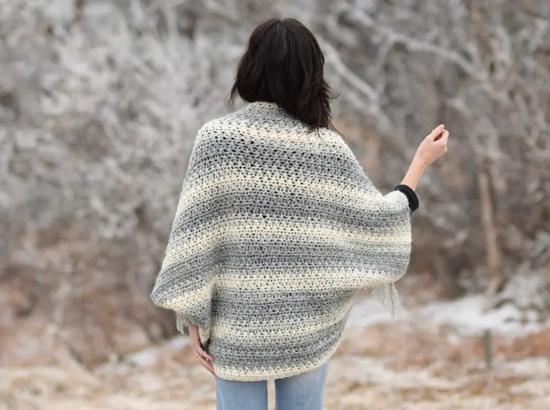 Crochet Kit -  Light Frost Easy Blanket Sweater 1