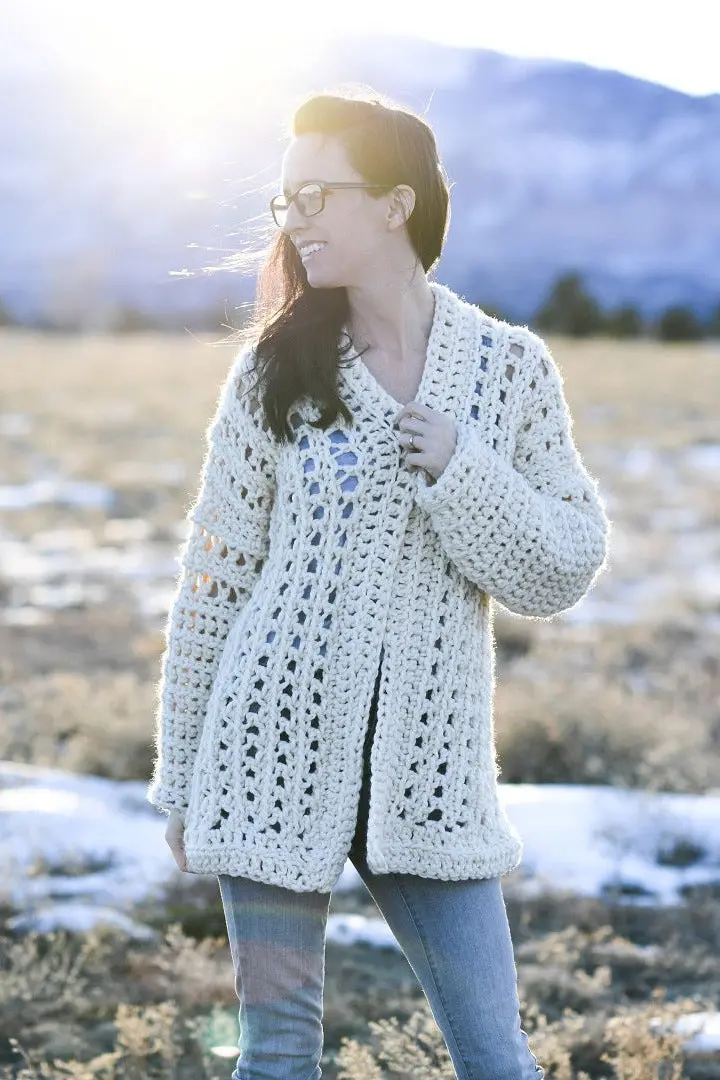 Crochet Kit - Light Snow Oversized Cardi 1