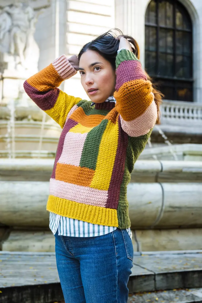 Crochet Kit - Log Cabin Pullover 1