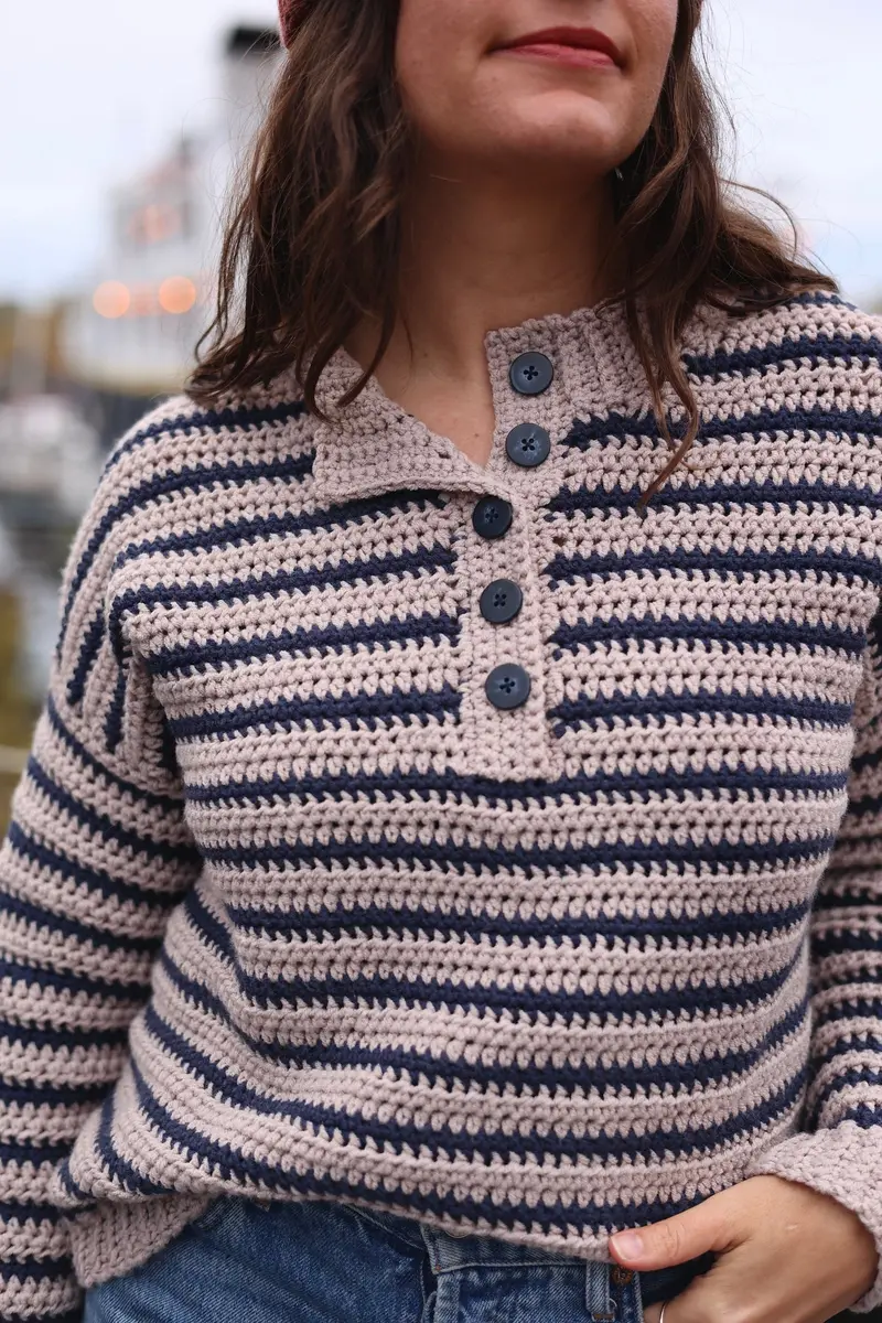 Crochet Kit - Mariniere Striped Henley 2