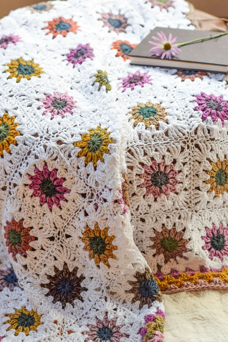 Crochet Kit - Meadow Flowers Blanket 1