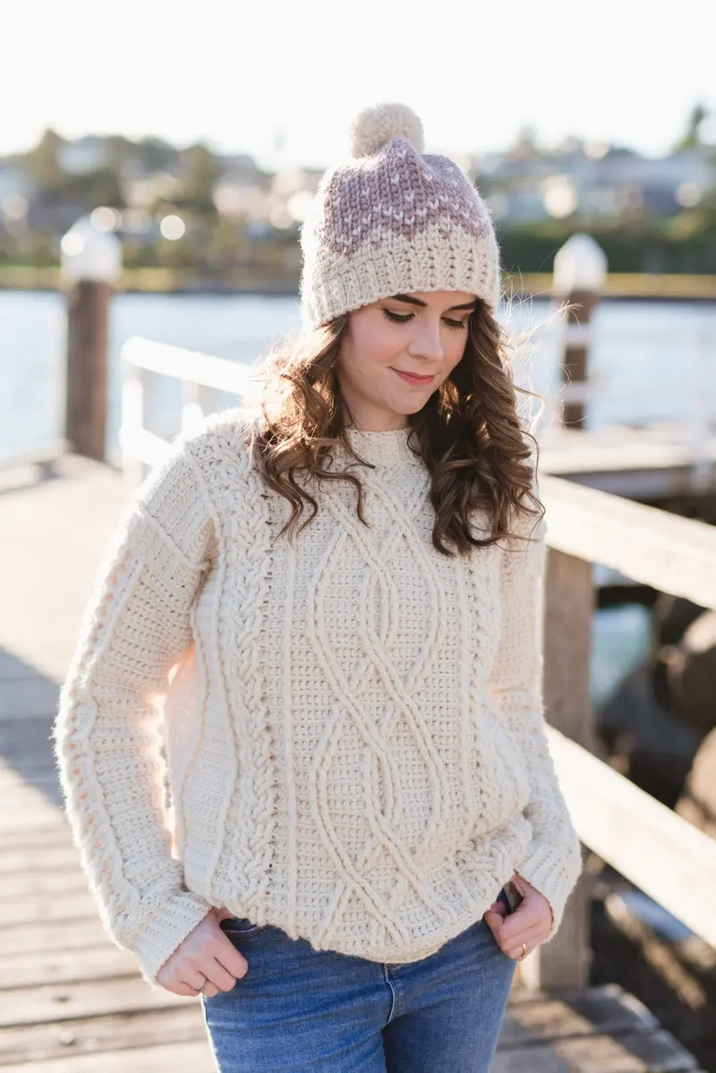 Crochet Kit - Meara Fisherman Sweater 1