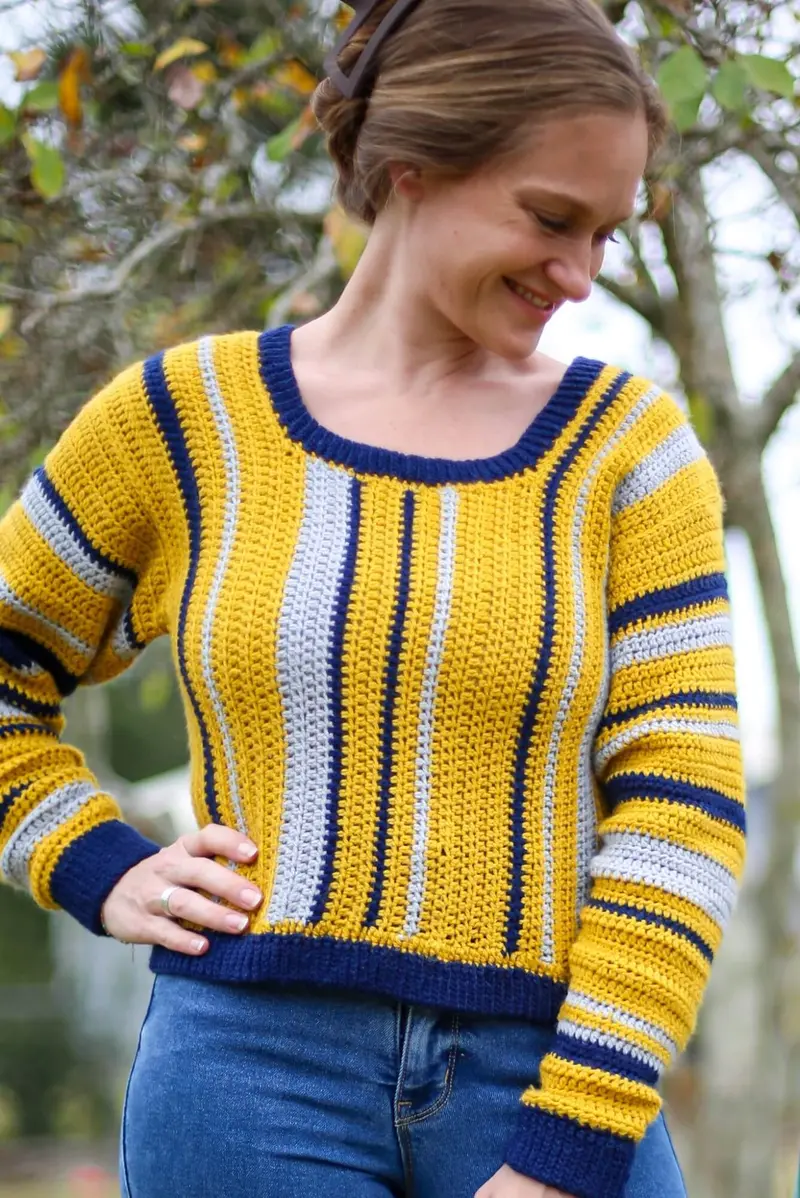 Crochet Kit - Modern Varsity Sweater 1